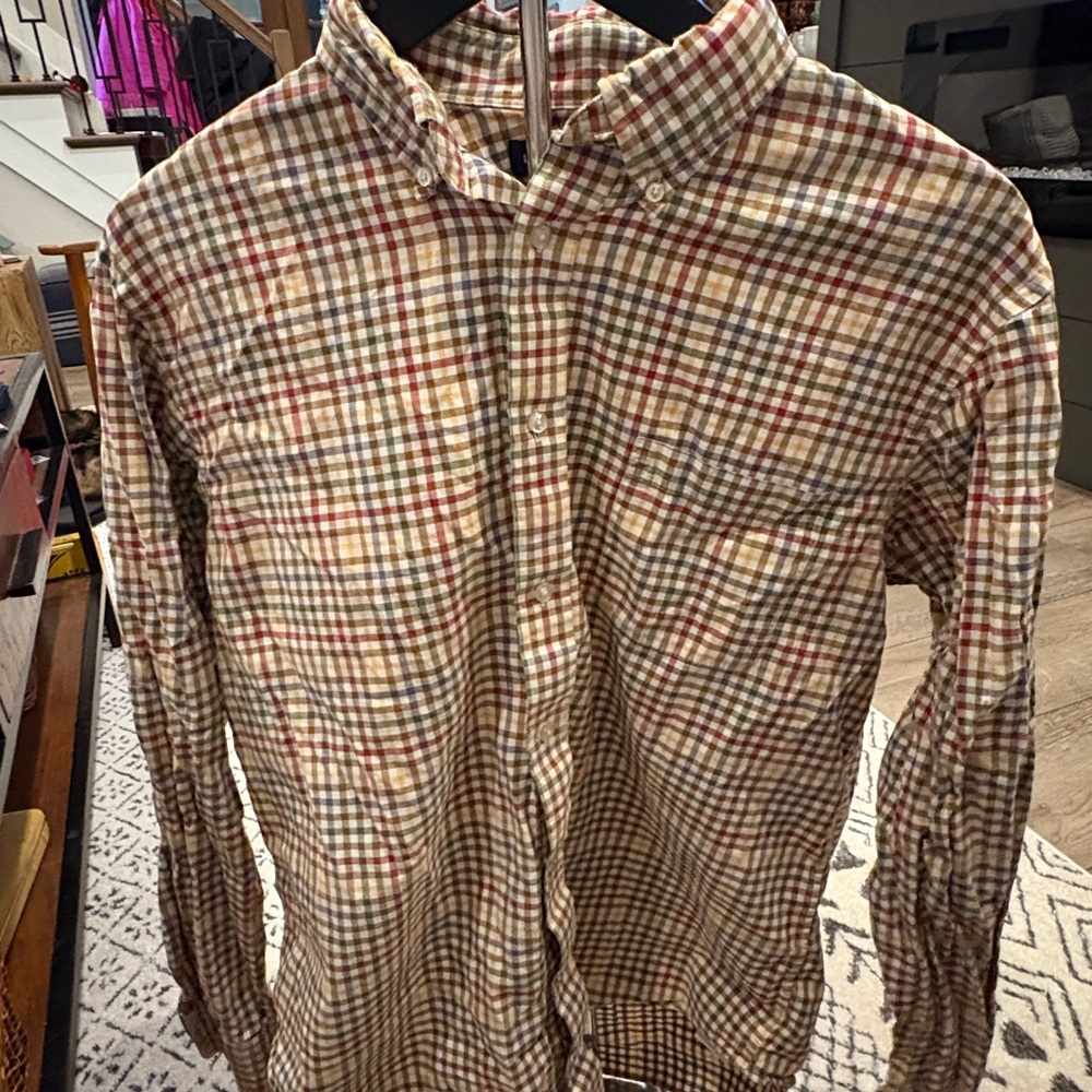 Lands' End Men's Multicolor Plaid Button-Down Shirt
